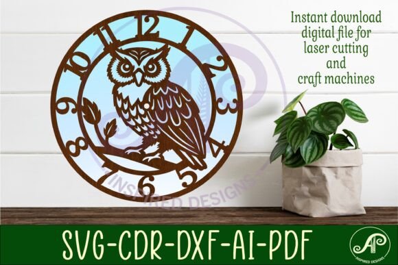 Download Owl Wall Clock Laser Cut Files - Laser cut files Collection
