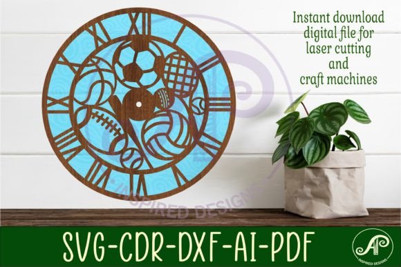 Download Sports Ball Wall Clock Laser Cut Files - Laser cut files Collection