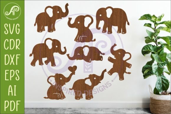 Download Cute Elephant SVG Laser Cut Files Bundle - Laser cut files Collection