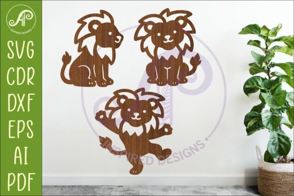 Download Cute Lions SVG Laser Cut Files Animal 2 - Laser cut files Collection