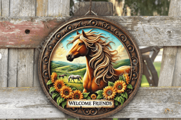 Download Horse Welcome Friends Door Sign - Friend Collection