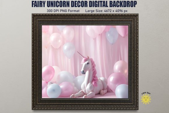 Download Fairy Unicorn Decor Digital Backdrop - Premium Resources