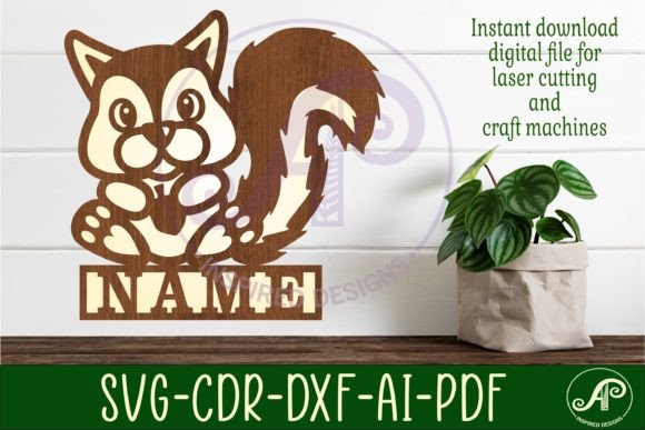 Download Squirrel Name Sign Svg Laser Cut File - Squirrel name sign Collection