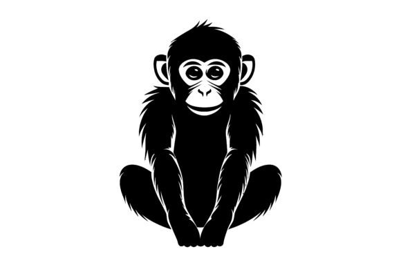 Download Cheerful Monkey Design Silhouette - Monkey design Collection