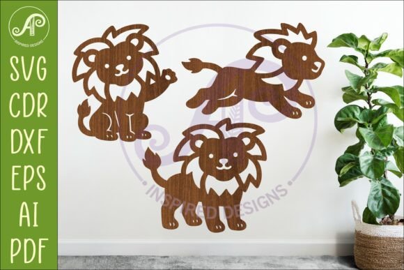 Download Cute Lions SVG Laser Cut Files Animal 1 - Laser cut files Collection