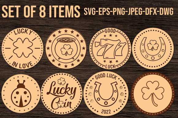 Download Lucky Coins Laser Cut Files Set - Laser cut files Collection