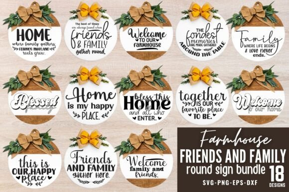 Download Friends &amp; Family Round Sign SVG Bundle - Friend Collection