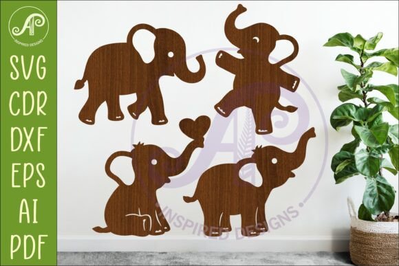 Download Cute Elephant SVG Laser Cut Files 2 - Laser cut files Collection