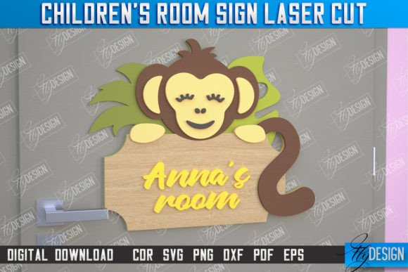 Download Children's Room Sign | Monkey Design|CNC - Monkey design Collection